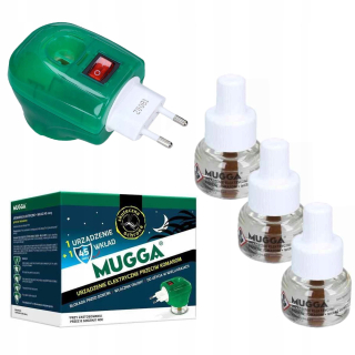 Repelent proti hmyzu - Mugga ELEKTRO + 3 repelenty proti komárom 45 nocí 35ml