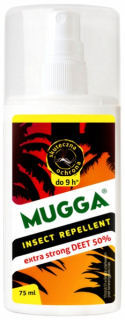 Repelent proti hmyzu - Mugga Strong 50% Deet Spray komáre kliešte muchy