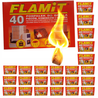 Brikety, uhlie na grilovanie - NAJRÝCHLEJŠIE NIEČO ZAPÁLIŤ - Podpaľovač Biely FLAMIT 40 |