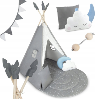 Stan pre deti - Stan pre deti Igloo Wigwam Grey Indian Grey Veľký +vankúše zadarmo