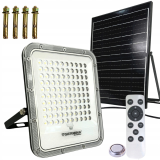 Záhradné halogény - 100 W Solar Led Floodlifter so solárnym panelom