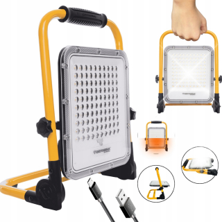 Záhradné halogény - LED svetlomet s batériou 100 W halogénovou lampou