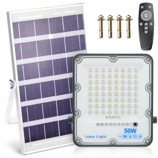 Záhradné halogény - LED solárne svetlomet 50 W halogénová lampa IP66