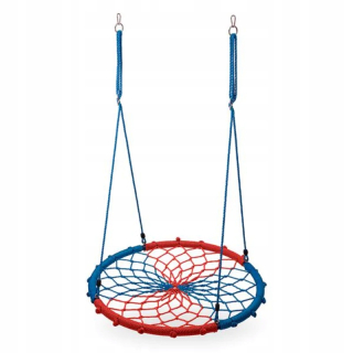 Záhradná hojdačka - NB5039 Modro-červený priemer 100 cm hniezdo