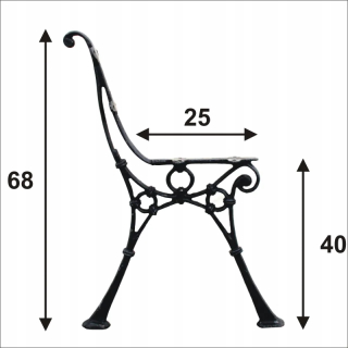 Záhradná lavica, lavička - Caster Bench 100 cm Black Terrace Ballon