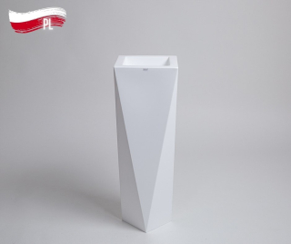 Záhradný kvetináč - MODERNÝ VEĽKÝ KVETINÁČ ROSSA 75CM BIELY (s policou)