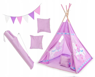 Stan pre deti - WIGWAM TIPI detský stan, domček, XXL karimatka, 6v1