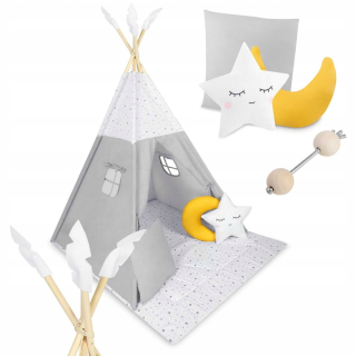 Stan pre deti - Teepee stan pre deti NK-406 Nukido - svetlo šedý