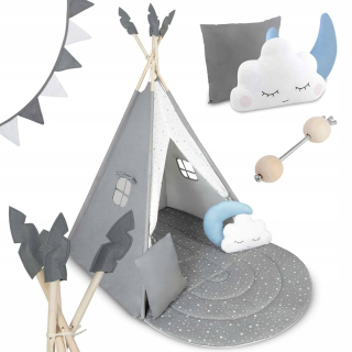 Stan pre deti - Teepee stan pre deti NK-406 Nukido - šedý