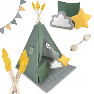 Stan pre deti - Teepee stan pre deti NK-406 Nukido - zelený