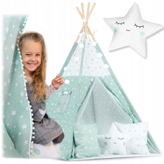 Stan pre deti - Teepee stan pre deti so svetlami - mätový