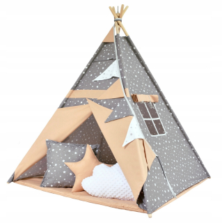Stan pre deti - Tipi stan Wigwam pre deti do miestnosti zatvorená súprava vankúšov snov.