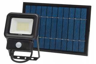 Záhradné halogény - Solárny LED reflektor 20W 6000K, IP65 + 2m KÁBEL