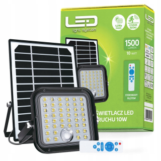 Záhradné halogény - LED svetlomet s 10W solárnym motrickým motrickým senzorom pre diaľkové ovládanie