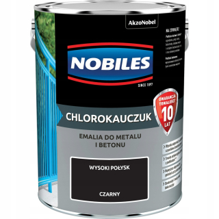 Laky, farby na záhradný nábytok - Nobidiles chlorocuasus smalt pre kov a betón čierny 5l