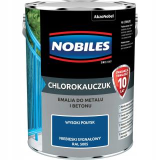 Laky, farby na záhradný nábytok - Nobidiles chlorocuasus smalt pre kovový a betónový modrý signál 5L