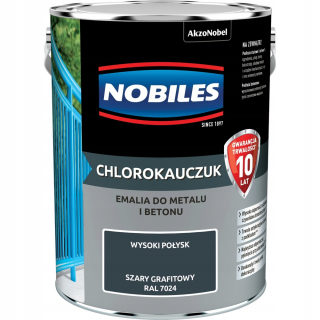 Laky, farby na záhradný nábytok - Nobidiles chlorocuasus sklovina pre kov a betón šedý grafit RAL 7024 5L