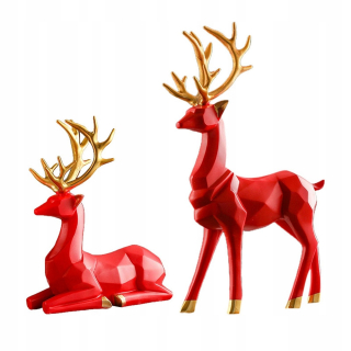 Socha origami origami elk, sedenie živice