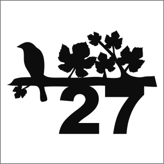 Číslo domu, značka Bird's Address, hliník 65 cm
