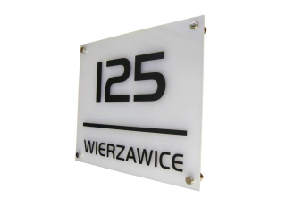 Domovská tabuľka pre adresu Dom mrazeného plexiskla