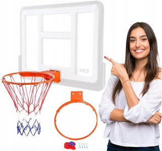 Basketbalové príslušenstvo pre deti - Basketbalový okraj 45 cm + mriežka nils