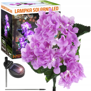 Solárna zapichovacia záhradná lampa - LED SOLÁRNA ZÁHRADNÁ LAMPA S KVETOM HORTENSIA