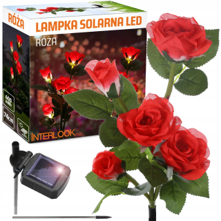 Solárna zapichovacia záhradná lampa - LED SOLÁRNA ZÁHRADNÁ LAMPA S KVETINOU RUŽOU