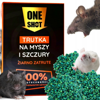 Repelent, plašič pre zvieratá - ONE SHOT myši potkany otrávené obilným jedom 1Kg
