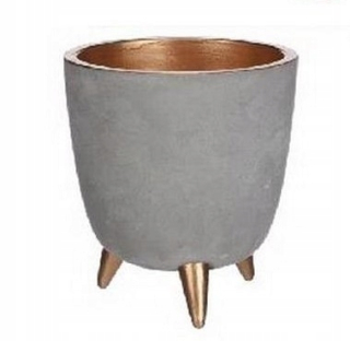 Obal na kvetináč - Power Pot 14cm na šedých nohách - meď