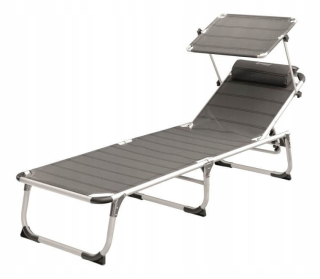 Záhradné lehátko - Garden Deckchair Gray Technorattan Pohodlný zásah