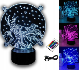 Vianočná dekorácia Mikołaj 3D LED farby RGB Pilot