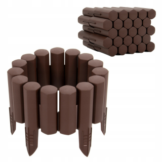 Obruba do záhrady - Záhradná hrana palisade bronz 2,7 m hraničný plot 15 cm v záhrade