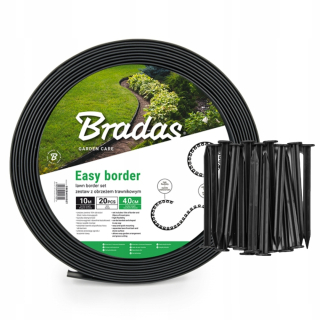 Obruba do záhrady - Čierna obruba trávnika 4 cm x 10 m + kotvy