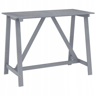 Záhradný stôl, stolík - Garden Bar Table, Grey, 140x70x104 cm, drevo