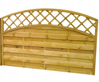 Plotový panel - Drevený plot plot Pergola 2 oblúky 180x130