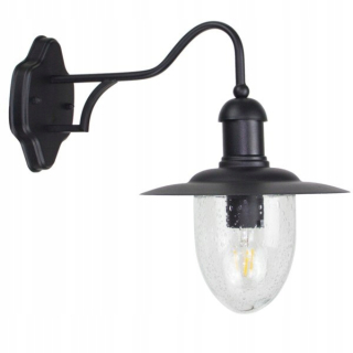 Záhradná fasádna lampa - Väzba fasády Tangia Black E27