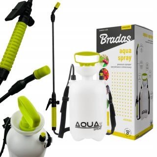 Záhradný postrekovač - Ručný tlak rozprašovač 5L Aqua Spray + Lanca Bradas