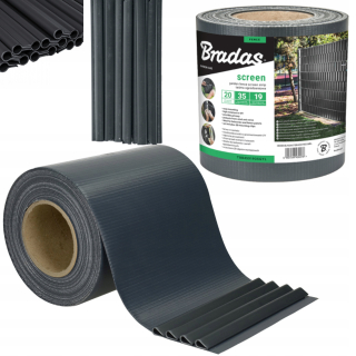 Pletivo, sieť - Panelový plotový kryt 19 cm x 35 m grafit antracit + 20 klipov