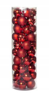 Vianočná dekorácia BAUBLE 6 cm trubice 50 kusov ch46 th