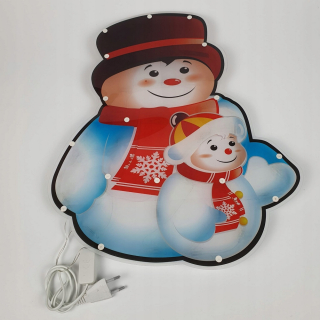 Dekorácia žiariaceho snehuliaka viedla
