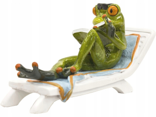Dekoratívna darčeková figurína - žaba na ležadle Sun Lounger