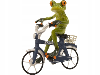 Dekoratívna darčeková figurína - žaba bicykla