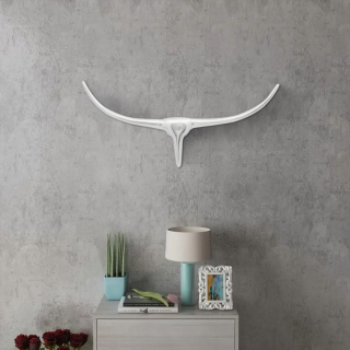 Záhradná figúrka - Dekoratívna býk, hliníková dekorácia, striebro, 72 cm