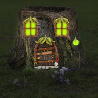 Dekoratívne 4 mini dekorácie Dverné okno lucerny
