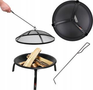 Záhradné ohnisko - Oceľový záhradný krb s krytom 56 cm skladanie