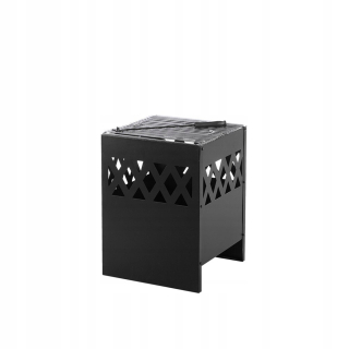 Záhradné ohnisko - Záhradný triogén s nerezovým roštom 80 cm inox
