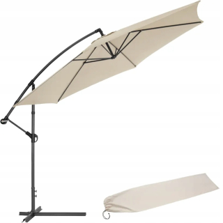 Záhradný slnečník - Hliníkový dáždnik Ø 300 cm béžová strana
