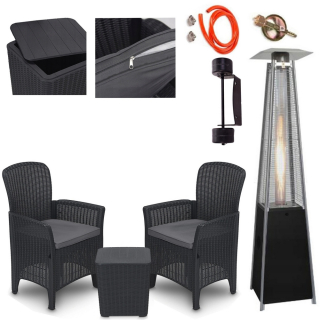 Terasový plynový ohrievač - Plynový dáždnik Gunner Garden Furniture Set Barb