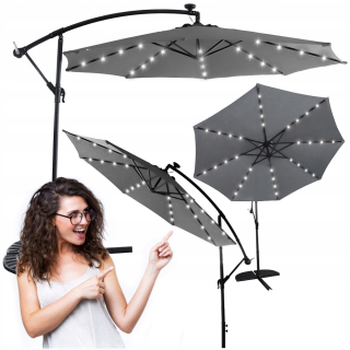 Záhradný slnečník - 3M Solar 32 LED záhradná dáždnik