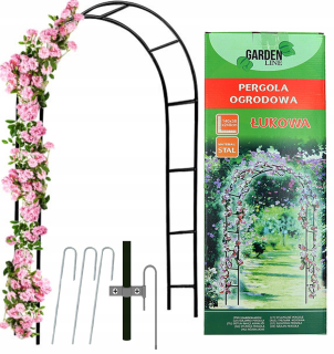 Pergola - Záhradný pergol pre ruže kovové kvety + kotvy 240 cm